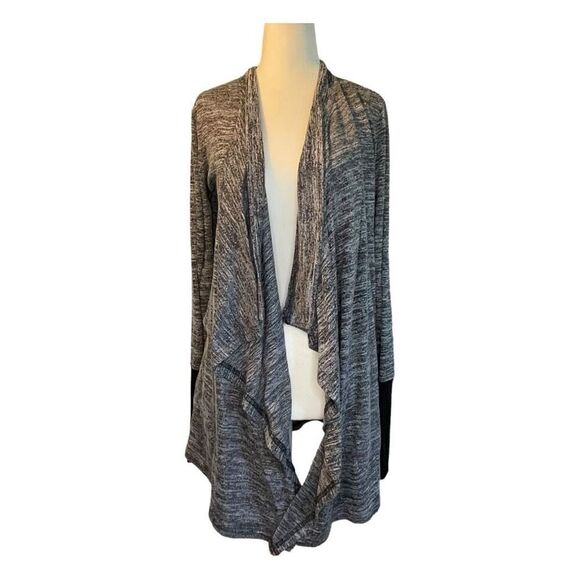 RBX Hacci Fly Away Cardigan Sweater Space Dye Gray Black Long Sleeve Open Front - Picture 1 of 7